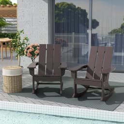 Poly Lumber Adirondack Rocking Chairs Set 4, All Weather Outdoor Porch Garden Patio, Custom