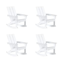 Poly Lumber Adirondack Rocking Chairs Set 4, All Weather Outdoor Porch Garden Patio, Custom