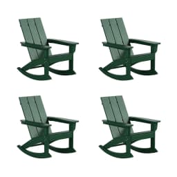 Poly Lumber Adirondack Rocking Chairs Set 4, All Weather Outdoor Porch Garden Patio, Custom