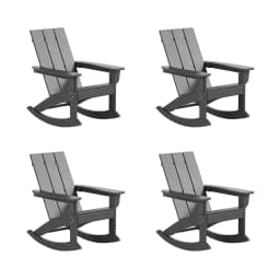 Poly Lumber Adirondack Rocking Chairs Set 4, All Weather Outdoor Porch Garden Patio, Custom