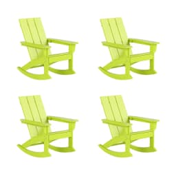 Poly Lumber Adirondack Rocking Chairs Set 4, All Weather Outdoor Porch Garden Patio, Custom