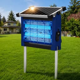 Solar Bug Zapper Outdoor Waterproof, 4500V High Power Cordless Mosquito Zapper, Dual Solar & USB Rechargeable for Patio Garden