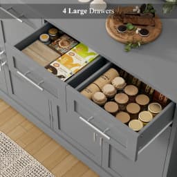 60" Large Buffet Sideboard with Storage, 36" Tall Kitchen Buffet Storage Cabinet with 4 Drawers, Modern Coffee Bar, Customized