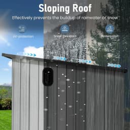6.2x9.3 FT Outdoor Resin Storage Shed, All-Weather Double-Wall Storage Building with Sloping Roof,Lockable Doors,Ventilated Roof