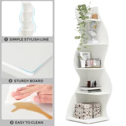 Tribesigns Corner Shelf, Modern 5-Tier Wall Corner Bookshelf, Stylish Corner Small Bookcase Storage Rack Plant Stand