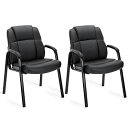 JHK Leather Waiting Room Chairs No Wheels,Guest Chair with Padded Arm Office Guest Chair Conference Room Lobby Table