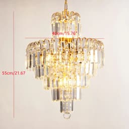 Elegant Modern Ceiling Light K9 Crystal Chandelier Pendant Lighting Fixture Lamp Metal+Glass Gold Polishing and Electroplate