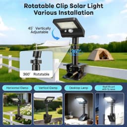 2PCS/4PCS Clip-On Outdoor Solar Lights with Motion Sensor, 360° Rotatable Solar Fence Lights, IP65 Waterproof for Decks Gutters