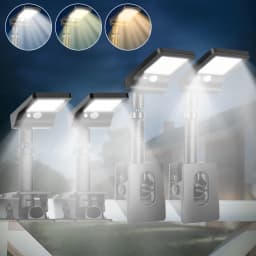 2PCS/4PCS Clip-On Outdoor Solar Lights with Motion Sensor, 360° Rotatable Solar Fence Lights, IP65 Waterproof for Decks Gutters