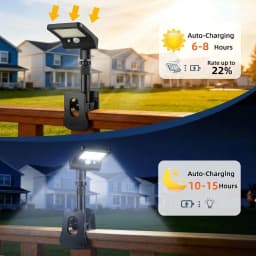 2PCS/4PCS Clip-On Outdoor Solar Lights with Motion Sensor, 360° Rotatable Solar Fence Lights, IP65 Waterproof for Decks Gutters