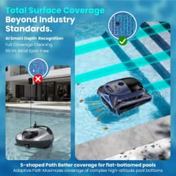 (2026 New) Seauto Crab Pro Cordless Robotic Cleaner, for Inground Pools up to 2000 Sq.ft, All and Waterline Cleaning Vacuum