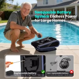 (2026 New) Seauto Crab Pro Cordless Robotic Cleaner, for Inground Pools up to 2000 Sq.ft, All and Waterline Cleaning Vacuum