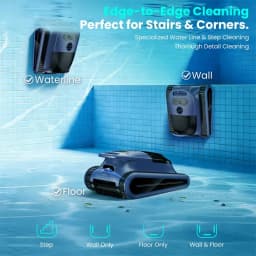 (2026 New) Seauto Crab Pro Cordless Robotic Cleaner, for Inground Pools up to 2000 Sq.ft, All and Waterline Cleaning Vacuum