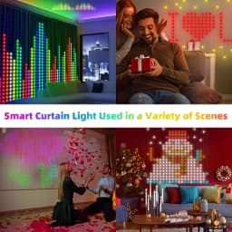 400 LED Smart Curtain Lights String Lights with App Remote Control Music Sync Christmas Curtain String Outdoor Fairy Lights