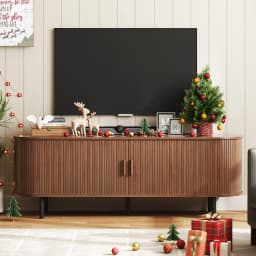 69" TV Stand w/ Power Outlet for TVs up to 80",Entertainment Center w/ Storage & Drawer,TV Console w/ Adjustable Shelves