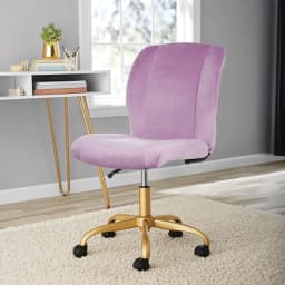 Mainstays Plush Velvet Office Chair, Blush