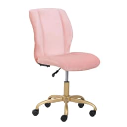 Mainstays Plush Velvet Office Chair, Blush