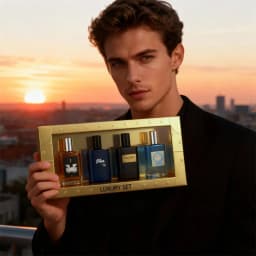 4-Piece Men's Perfume Gift Set (0.68oz Each) - 4 Long-Lasting Fruity aroma & Fresh Scents, The Perfect Holiday, Date & Party Gift