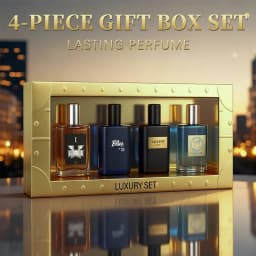 4-Piece Men's Perfume Gift Set (0.68oz Each) - 4 Long-Lasting Fruity aroma & Fresh Scents, The Perfect Holiday, Date & Party Gift