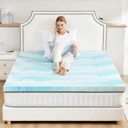 JHK 2-4 Inch Gel Memory Foam California King Mattress Topper Cooling Mattress Soft and Breathable Bed Topper Bedroom Furniture