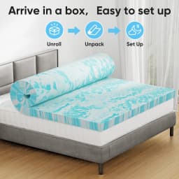 JHK 2-4 Inch Gel Memory Foam California King Mattress Topper Cooling Mattress Soft and Breathable Bed Topper Bedroom Furniture