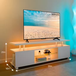 Cubehom TV Entertainment Center LED TV Stand, Gaming Center for 50 inch TV, Modern TV Stand with Storage, TV Console for Ga