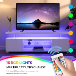 Cubehom TV Entertainment Center LED TV Stand, Gaming Center for 50 inch TV, Modern TV Stand with Storage, TV Console for Ga