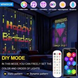 2m*2m/3m Smart Curtain Lights Bluetooth App LED String RGB Fairy Lights DIY Music Change Display for Window Bedroom Decoration