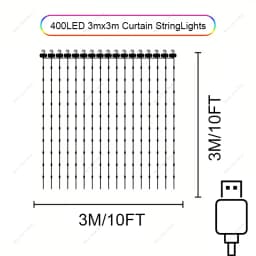 2m*2m/3m Smart Curtain Lights Bluetooth App LED String RGB Fairy Lights DIY Music Change Display for Window Bedroom Decoration