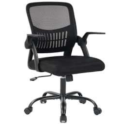 JHK Home Office Computer Chair Ergonomic Mid Back Desk with Lumbar Support 360° Swivel Height Adjustable with Flip-up Armrest