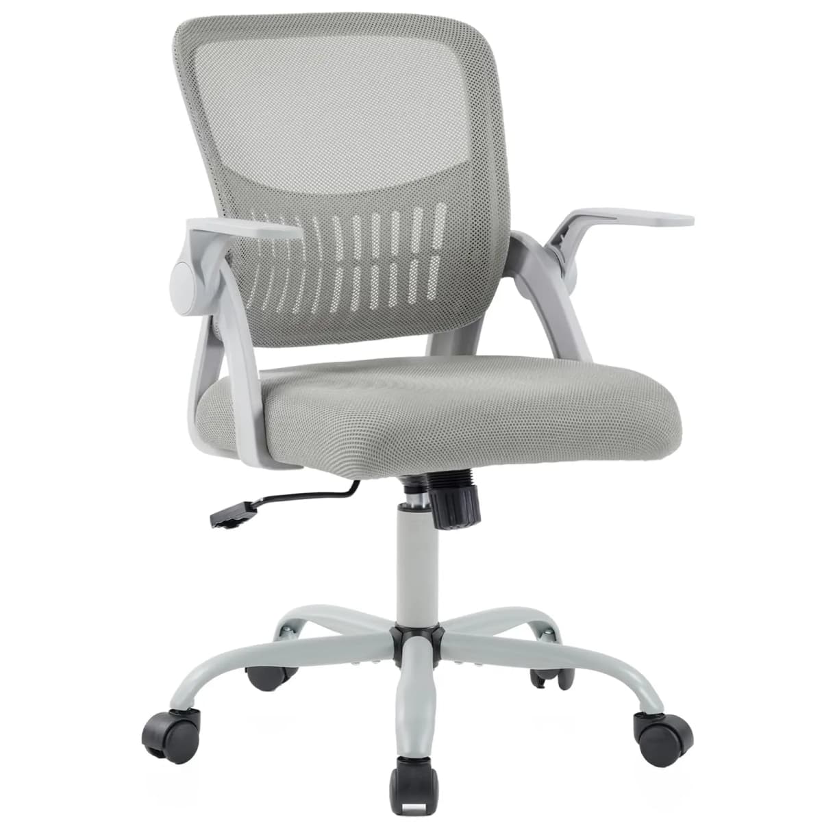 JHK Home Office Computer Chair Ergonomic Mid Back Desk with Lumbar Support 360° Swivel Height Adjustable with Flip-up Armrest