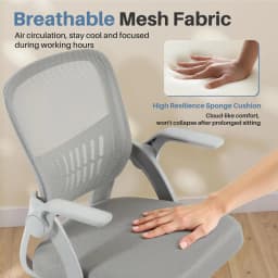 JHK Home Office Computer Chair Ergonomic Mid Back Desk with Lumbar Support 360° Swivel Height Adjustable with Flip-up Armrest