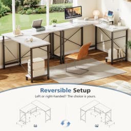 JHK 50 Inch L Shaped Desk Computer Gaming Desks Corner Office Table with CPU Shelf for Home Study Writing Work Station for Office