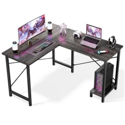 JHK 50 Inch L Shaped Desk Computer Gaming Desks Corner Office Table with CPU Shelf for Home Study Writing Work Station for Office