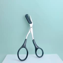 Pink Eyebrow Trimming Scissors with Built-in Comb - Stainless Steel, Precise Grooming Tool, Creating Perfect Eyebrows