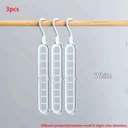 3pcs, Plastic 9-Hole Foldable Hangers, Heavy Duty Space Saving Clothes Organizer Hangers, For Room, Closet, Wardrobe, Home & Dor