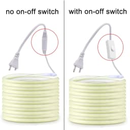 220V Led Strip with ON/OFF Switch Waterproof COB LED Strip 220V Flexible Ribbon for Room Bedroom Kitchen Outdoor Garden Lighting
