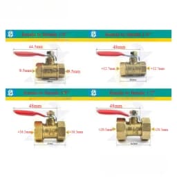 1/8' 1/4' 3/8' 1/2' Brass Small Ball Valve Female/Male Thread Brass Valve Connector Joint Copper Pipe Fitting Coupler Adapter