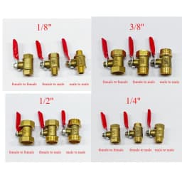 1/8' 1/4' 3/8' 1/2' Brass Small Ball Valve Female/Male Thread Brass Valve Connector Joint Copper Pipe Fitting Coupler Adapter