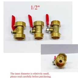 1/8' 1/4' 3/8' 1/2' Brass Small Ball Valve Female/Male Thread Brass Valve Connector Joint Copper Pipe Fitting Coupler Adapter