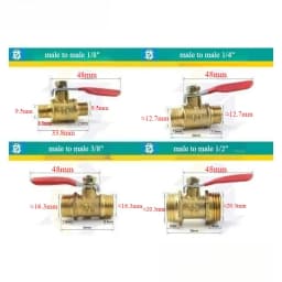 1/8' 1/4' 3/8' 1/2' Brass Small Ball Valve Female/Male Thread Brass Valve Connector Joint Copper Pipe Fitting Coupler Adapter