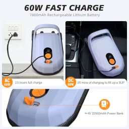 AIRBANK SUP Electric Air Pump with Battery 7800mAh 11.1V 20 PSI Max Rechargeable Battery Pump for Boards, Surf Kite