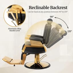 Heavy Duty Vintage Barber Chair, Hydraulic Reclining Salon Chairs for Hair Stylist with Footrest & Headrest, Customized