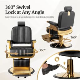 Heavy Duty Vintage Barber Chair, Hydraulic Reclining Salon Chairs for Hair Stylist with Footrest & Headrest, Customized