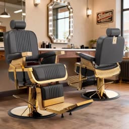 Heavy Duty Vintage Barber Chair, Hydraulic Reclining Salon Chairs for Hair Stylist with Footrest & Headrest, Customized