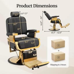 Heavy Duty Vintage Barber Chair, Hydraulic Reclining Salon Chairs for Hair Stylist with Footrest & Headrest, Customized