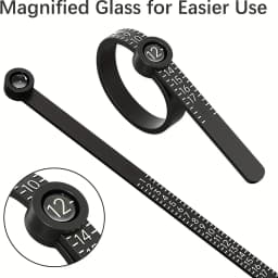 Ring Sizer with Magnifier - US/UK/EU/HK Jewelry Measuring Ruler for Finger Size Ring Size Measuring Tool