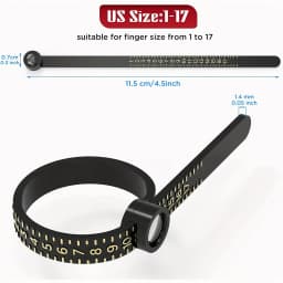 Ring Sizer with Magnifier - US/UK/EU/HK Jewelry Measuring Ruler for Finger Size Ring Size Measuring Tool