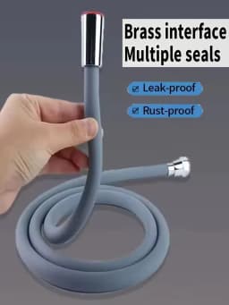 New 1.5/2/3M Silicone Shower Head Hose Flexible Anti-Winding Pipe High Pressure Powerful Shower Tube Bathroom Faucte Accessories