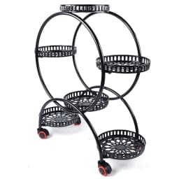 Metal Plant Stands 6 Pots Plants Flower Stand for Patio Garden Living Room Corner Balcony Bedroom Black / White